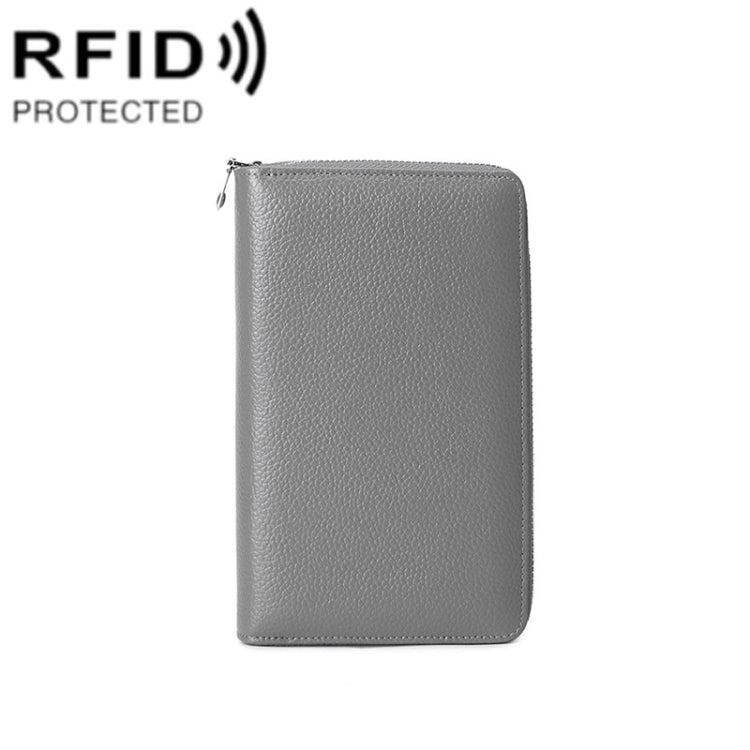 1659 RFID Anti-magnetic Anti-theft Passport Bag Document Bag Wallet(Grey) - free shipping - PMC TechLife - Order now!