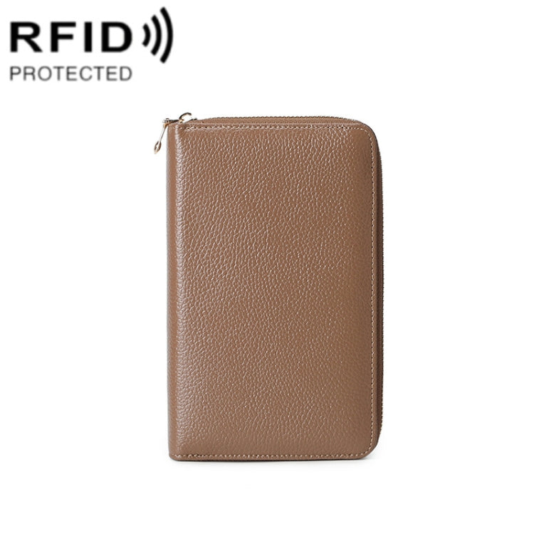 1659 RFID Anti-magnetic Anti-theft Passport Bag Document Bag Wallet(Coffee) - free shipping - PMC TechLife - Order now!