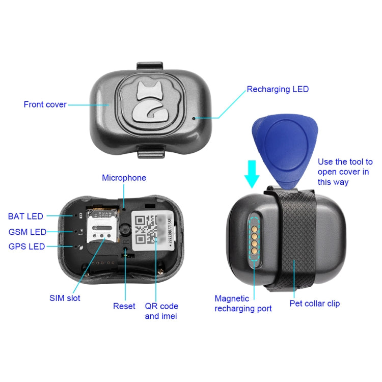 G16 Pets GPS Tracker IP67 Waterproof Smart Collar Anti-lost Tracking for Dog Cat - free shipping - PMC TechLife - Order now!
