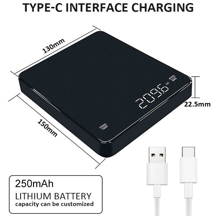 Household LED Electronic Coffee Scale, Specification: Black - Hanging Scales by PMC Jewellery | Online Shopping South Africa | PMC Jewellery