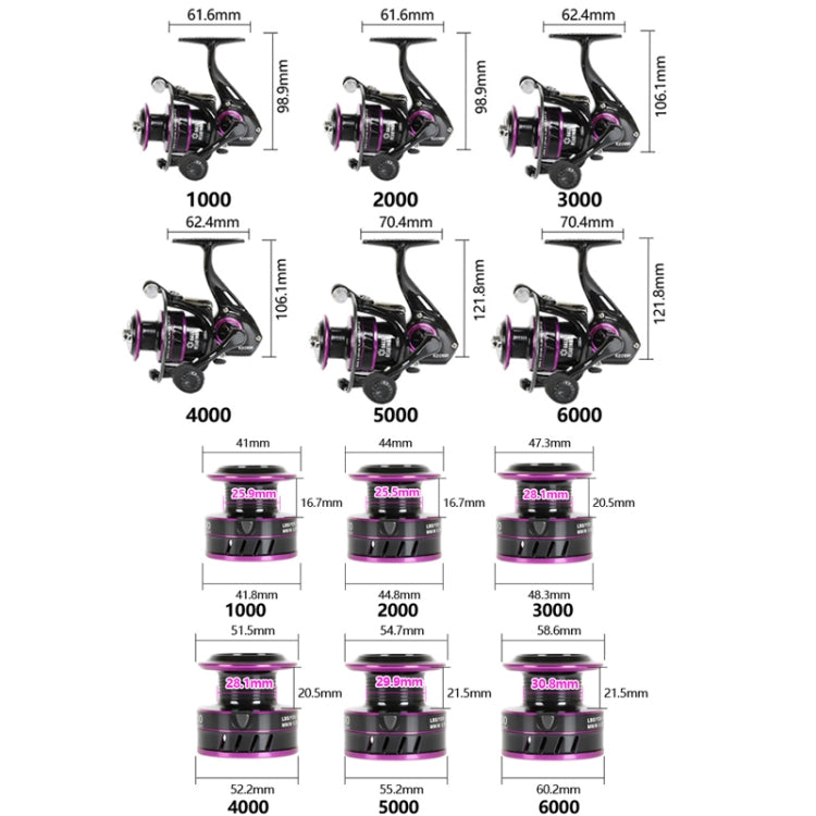 Metal Spinning Wheel Long-range Fish Wire Wheel, Style: KD6000 (EVA Grip) - Fishing Reels by PMC TechLife | Online Shopping South Africa | PMC TechLife