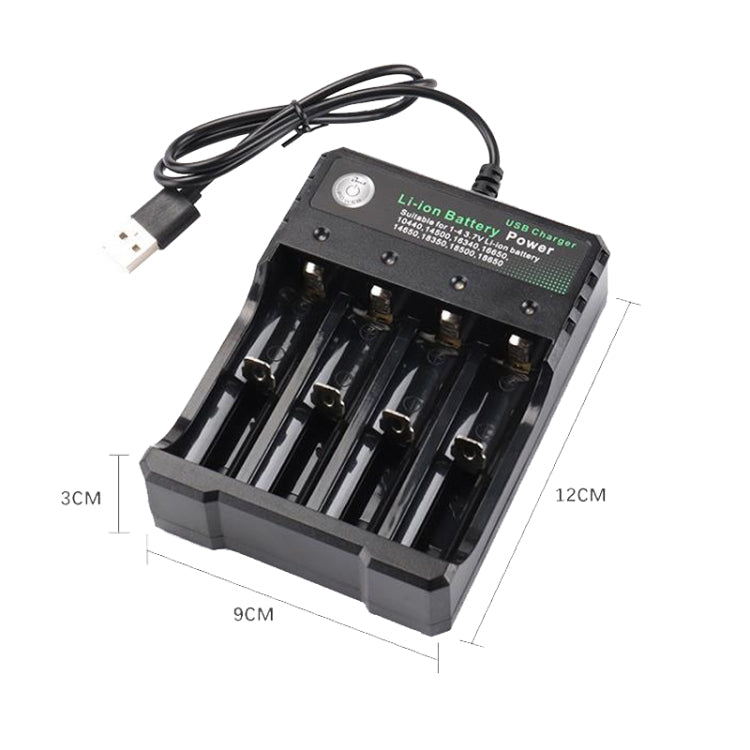 BMAX 18650 4.2V Lithium Battery USB Independent 4 Slot Charger(Colorful Box) - Charger & Converter by BMAX | Online Shopping South Africa | PMC TechLife