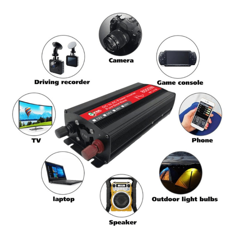 Gurxun 8000W High Power Household Car Sine Wave Inverter, Specification: 12V To 220V -  by Gurxun | Online Shopping South Africa | PMC Jewellery