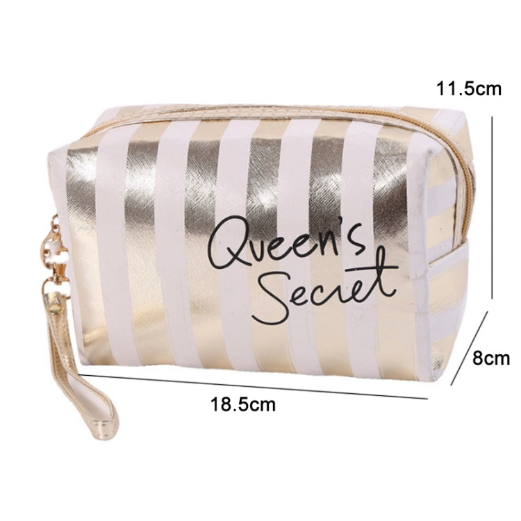 Multifunctional Striped PU Waterproof Cosmetic Toiletry Bag(Pink) - Storage Boxes by PMC Jewellery | Online Shopping South Africa | PMC Jewellery