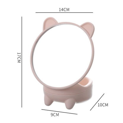 Detachable Cute Kitten Desktop Makeup Mirror with Storage Function(White) - Mirror by PMC Jewellery | Online Shopping South Africa | PMC Jewellery