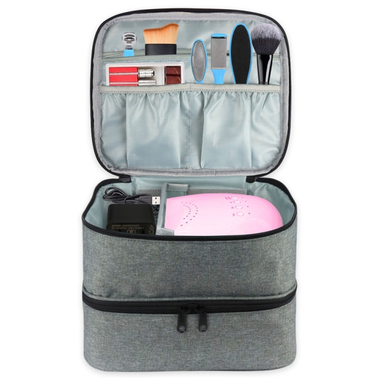 Nail Polish Storage Bag Portable Essential Oil Lipstick Organizer(Grey) - Storage Boxes by PMC Jewellery | Online Shopping South Africa | PMC Jewellery