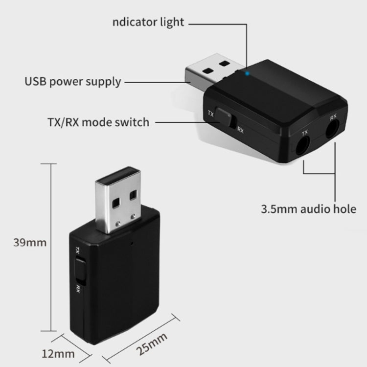 ZF-169 PLUS 3 In 1 Car USB Bluetooth 5.0 Audio Adapter - Audio Receiver Transmitter by PMC TechLife | Online Shopping South Africa | PMC TechLife