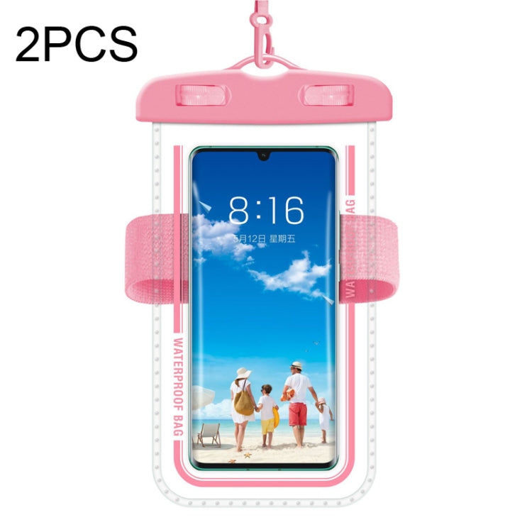 2 PCS Armband Style Transparent Waterproof Cell Phone Case Swimming Cell Phone Bag(Macaron Red) - Waterproof Bag by PMC TechLife | Online Shopping South Africa | PMC TechLife
