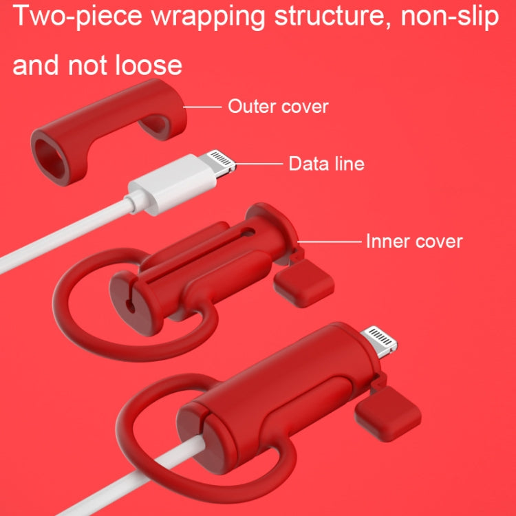 3 PCS Soft Washable Data Cable Silicone Case For Apple, Spec: USB (Pink) - Cable Organizer by PMC TechLife | Online Shopping South Africa | PMC TechLife