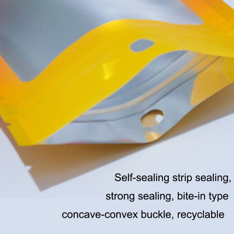 100PCS Aluminum Foil Ziplock Bag Jewelry Sealed Data Line Packaging Bag, Size: 14x20cm (Yellow Gradient) - free shipping - PMC TechLife - Order now!