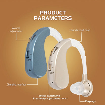 Hearing Aid Audiphones Sound Amplifier EU Plug(Golden) - Hearing Aids by PMC Jewellery | Online Shopping South Africa | PMC Jewellery