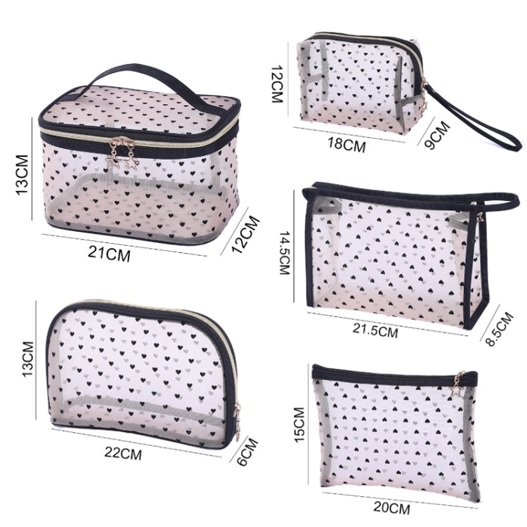 Flocking Love Mesh Portable Cosmetic Bag, Style: Octagon - Storage Boxes by PMC Jewellery | Online Shopping South Africa | PMC Jewellery