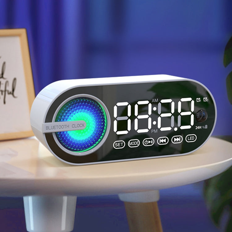 RBT-G30 Mirror Colorful Light Subwoofer Bluetooth Alarm Clock Audio, Spec: Voice Version (Pink) - Desktop Speaker by PMC TechLife | Online Shopping South Africa | PMC TechLife