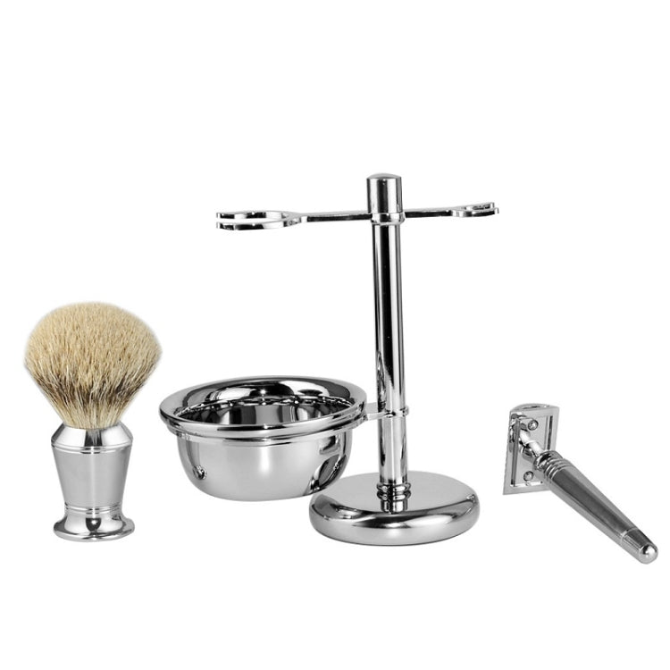 Men Manual Vintage Metal Shaver Stand Set(Silver) - free shipping - PMC TechLife - Order now!