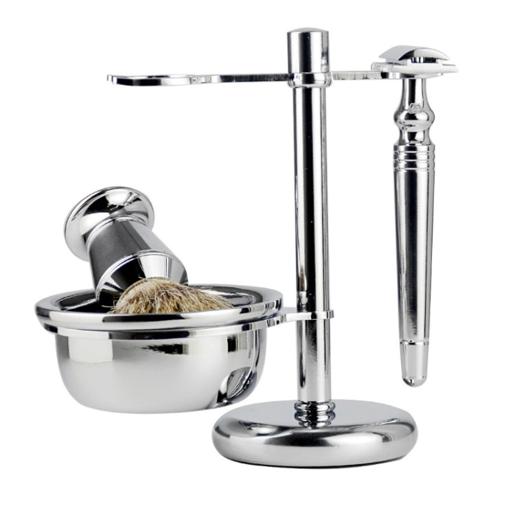 Men Manual Vintage Metal Shaver Stand Set(Silver) - free shipping - PMC TechLife - Order now!