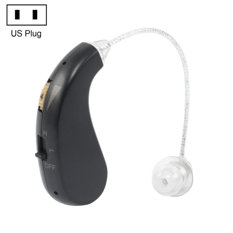 Portable Rechargeable Invisible Hearing Aid US Plug(Black) - Hearing Aids by PMC Jewellery | Online Shopping South Africa | PMC Jewellery