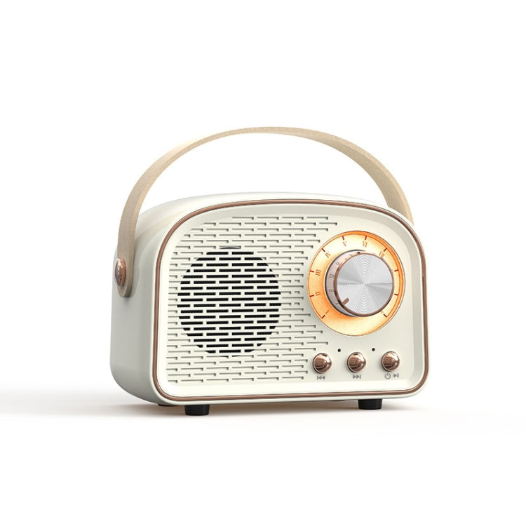 DW21 Vintage Radio BT Speaker Support TF Card/U Disk to Play(White) - Desktop Speaker by PMC TechLife | Online Shopping South Africa | PMC TechLife