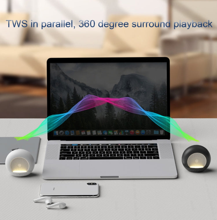 DW06 RGB Night Light BT Small Speaker Mini Subwoofer(White) - Mini Speaker by PMC TechLife | Online Shopping South Africa | PMC TechLife