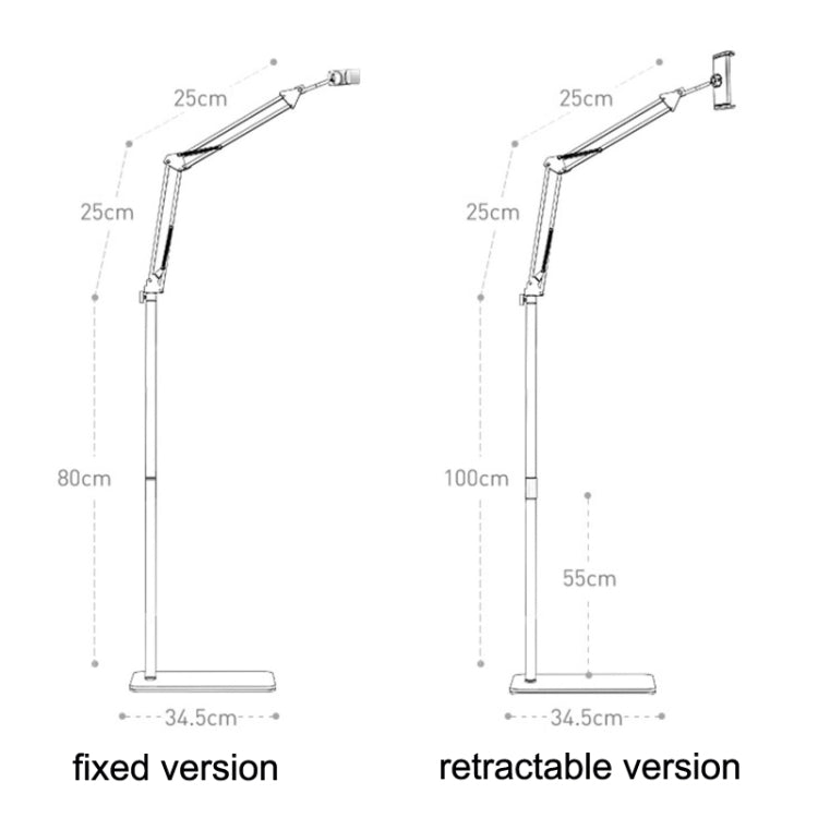 SSKY L10 Home Cantilever Ground Phone Holder Tablet Support Holder, Style: Retractable+Desktop Clip (Black) - Lazy Bracket by SSKY | Online Shopping South Africa | PMC Jewellery