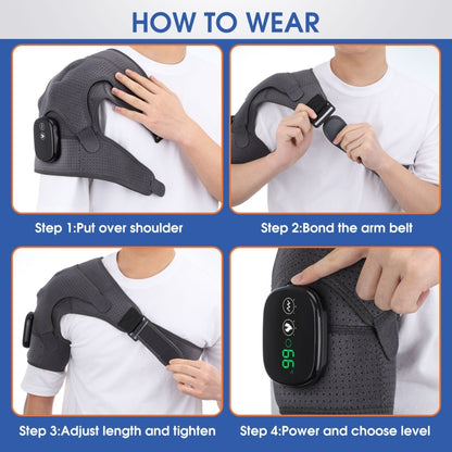 Electric Heating Shoulder Pads Massager Joint Brace Vibration Massage(Gray Black) - Massage & Relaxation by PMC Jewellery | Online Shopping South Africa | PMC Jewellery