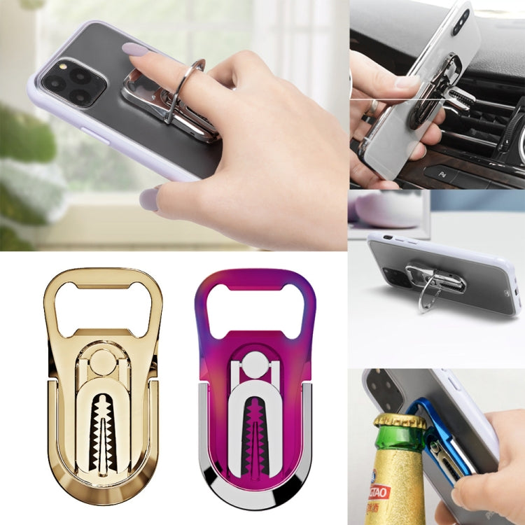 Multifunction Car Air Vent Phone Holder Finger Ring Phone Bracket Bottle Opener(Dazzling Color) - Ring Holder by PMC TechLife | Online Shopping South Africa | PMC TechLife