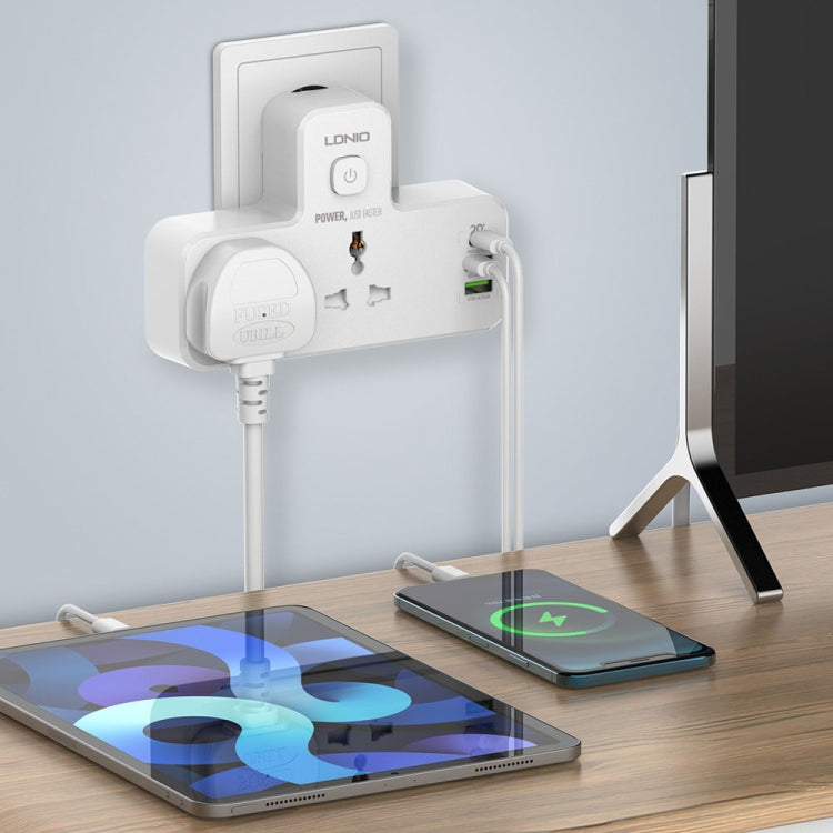 LDNIO SC2311 20W PD+QC 3.0 Multifunctional Home Fast Charging Socket with Night Light, Spec: UK Plug - Extension Socket by LDNIO | Online Shopping South Africa | PMC TechLife | Buy Now Pay Later Mobicred