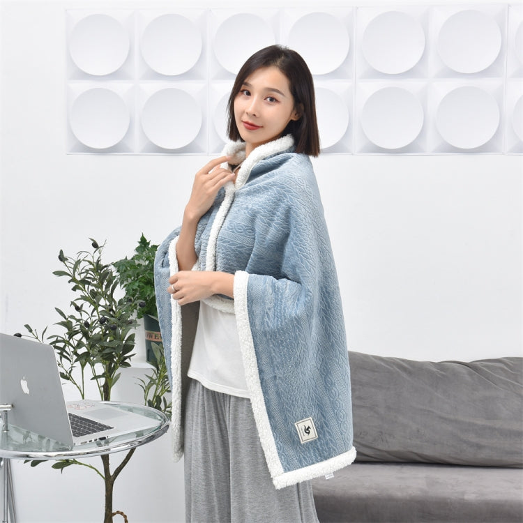 80x130cm Flannel Thickened Embossed Shawl Blanket Office Air Conditioning Blanket(Misty Blue) - Bedding by PMC TechLife | Online Shopping South Africa | PMC TechLife | Buy Now Pay Later Mobicred