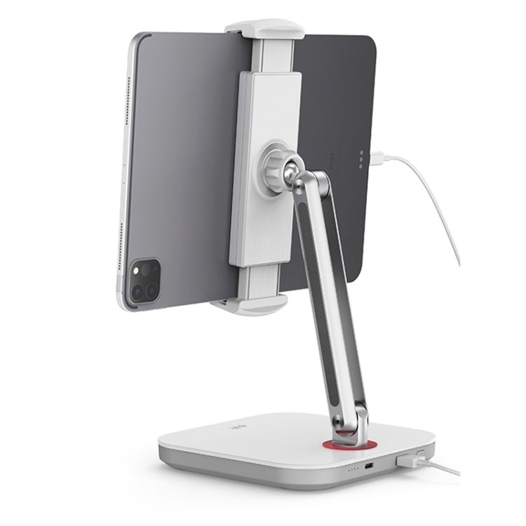 SSKY X38 Desktop Phone Tablet Stand Folding Online Classes Support, Style: Single Arm Charging Version (White) - Desktop Holder by SSKY | Online Shopping South Africa | PMC Jewellery