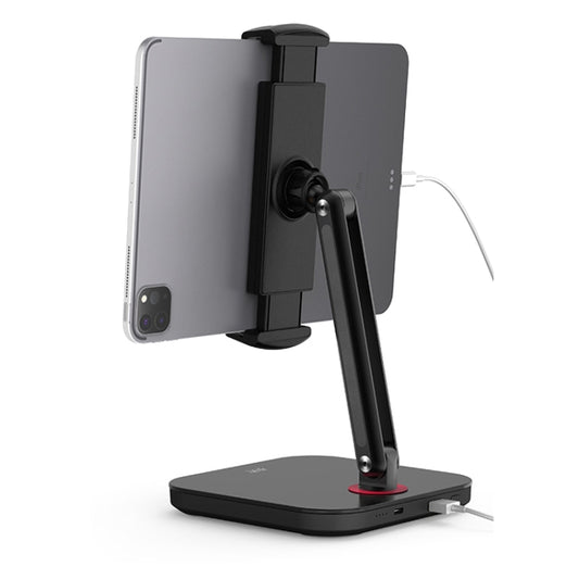 SSKY X38 Desktop Phone Tablet Stand Folding Online Classes Support, Style: Single Arm Charging Version (Black) - Desktop Holder by SSKY | Online Shopping South Africa | PMC Jewellery