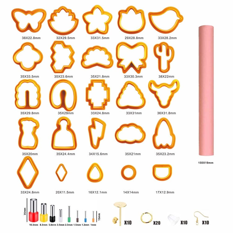 106-1 116 In 1 Clay Cutter Set DIY Clay Earring Mould Clay Earrings Making Tools(Dark Green) - free shipping - PMC TechLife - Order now!