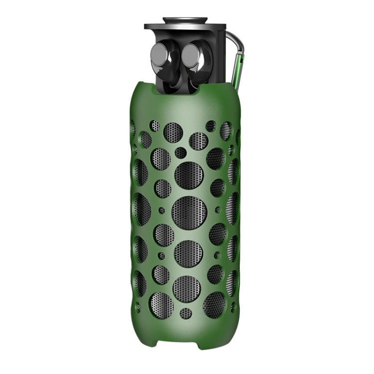 K045 2 In 1 Outdoor Mini Wireless Bluetooth Audio In-Ear Headphones(Green) - Desktop Speaker by PMC TechLife | Online Shopping South Africa | PMC TechLife