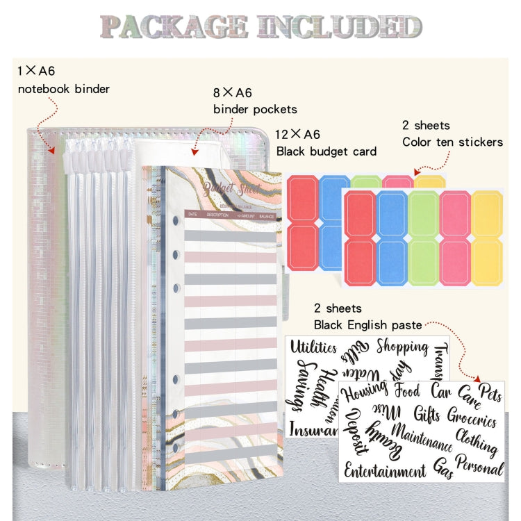 A6 Illusion Magic Square Loose-leaf PU Notebook Cash Budget Book(Milk Tea) - Notebooks by PMC TechLife | Online Shopping South Africa | PMC TechLife