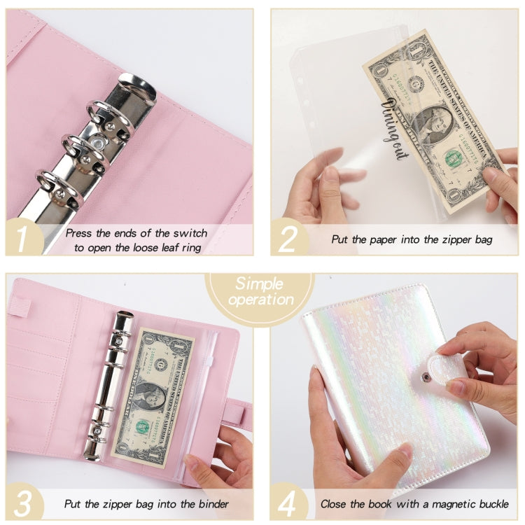 A6 Illusion Magic Square Loose-leaf PU Notebook Cash Budget Book(Milk Tea) - Notebooks by PMC TechLife | Online Shopping South Africa | PMC TechLife