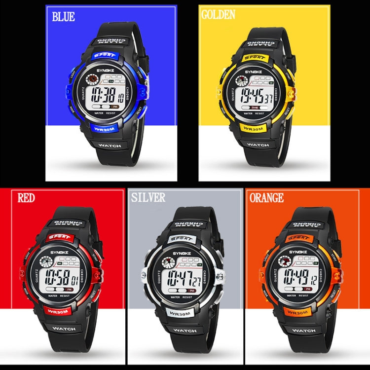 SYNOKE 99569 Children LCD Luminous Waterproof Electronic Sports Watch(Black Orange) - LED Digital Watches by SYNOKE | Online Shopping South Africa | PMC Jewellery | Buy Now Pay Later Mobicred