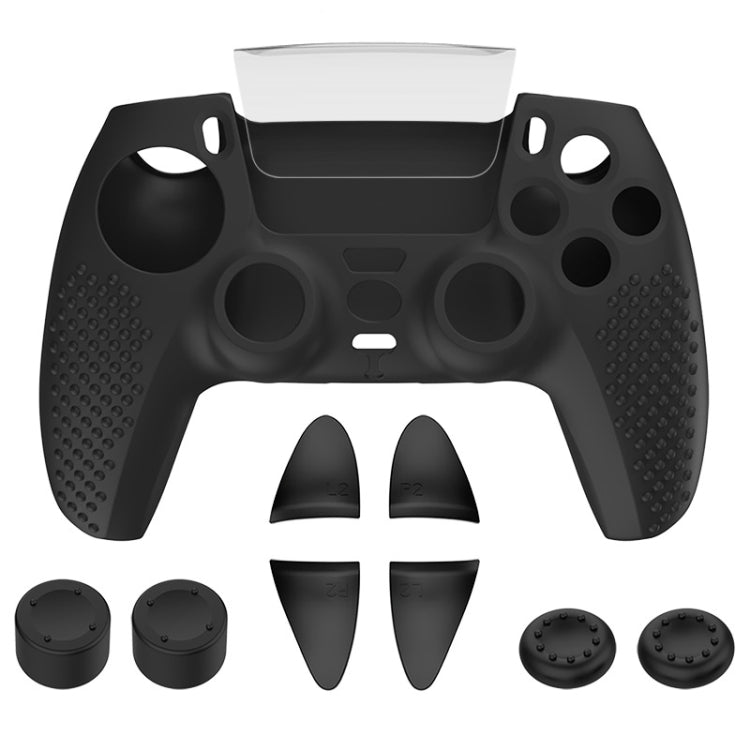 For PS5 Game Controller Joystick Cap Silicone Protective Cover Kit Dustproof Case(Black Polka Dots) - Cases by PMC Jewellery | Online Shopping South Africa | PMC Jewellery