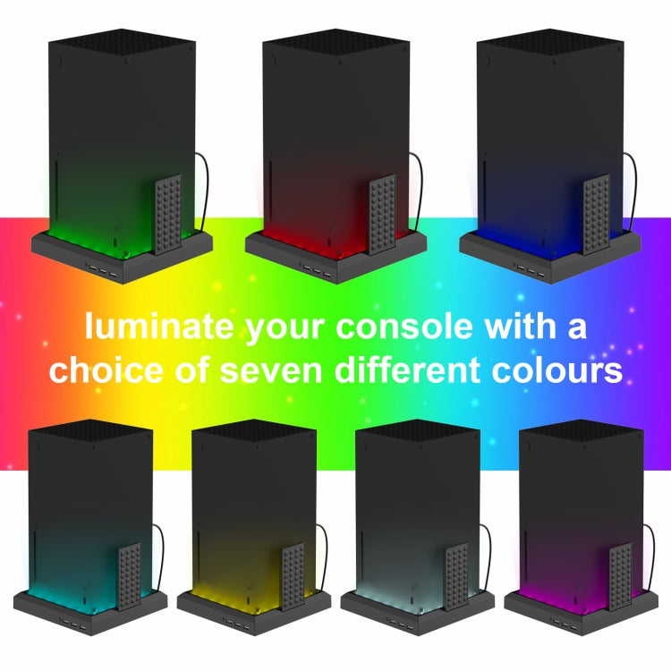 For Xbox Series X S Charging Cooling Fan Base RGB Colorful Light Charger Bracket - Charger & Power by PMC TechLife | Online Shopping South Africa | PMC TechLife