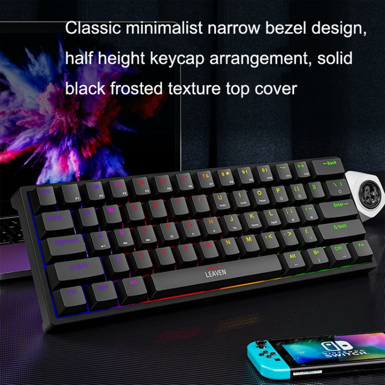 LEAVEN K620 61 Keys Hot Plug-in Glowing Game Wired Mechanical Keyboard, Cable Length: 1.8m, Color: Black Green Shaft - Wired Keyboard by LEAVEN | Online Shopping South Africa | PMC Jewellery