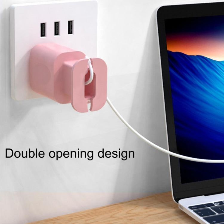 For iPhone 11/12 18W/20W Power Adapter 2pcs Protective Case Cover Data Cable Organizer(Pink) - Cable Organizer by PMC TechLife | Online Shopping South Africa | PMC TechLife