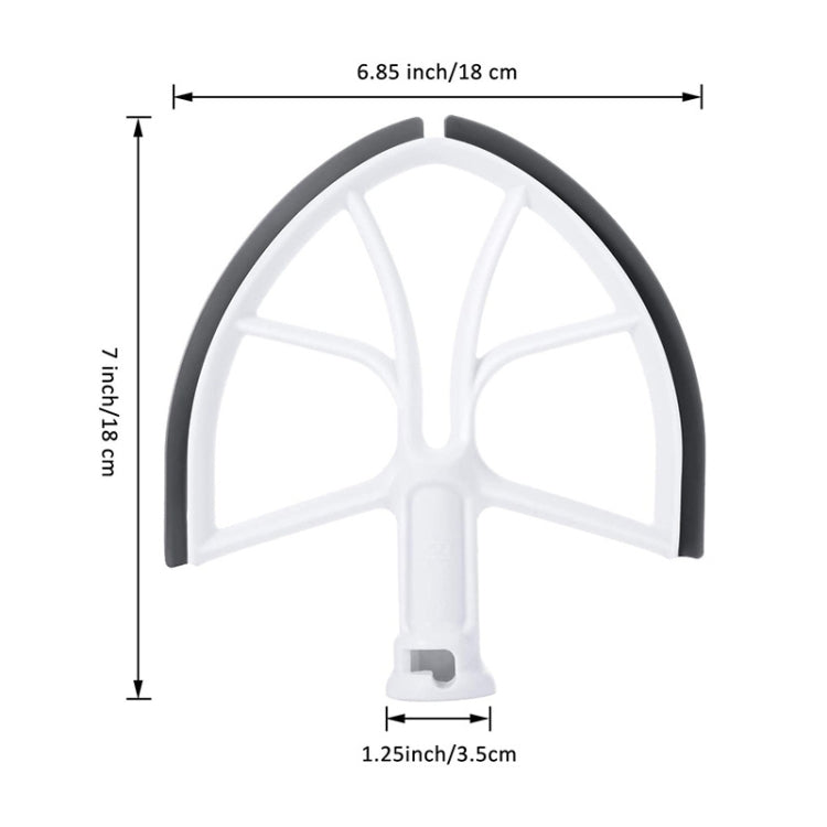 KA-6B For KitchenAid 6-Quart Bowl Lift Stand Mixer Plastic Flat Beater Paddle with Silicone Edges - Kitchen Machine Accessories by PMC TechLife | Online Shopping South Africa | PMC TechLife