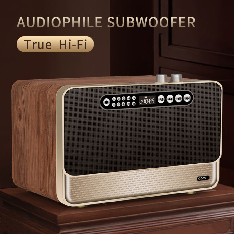 W1 Wooden HIFI Sound Effect Desktop Wireless Bluetooth Speaker(Gold) - Desktop Speaker by PMC TechLife | Online Shopping South Africa | PMC TechLife
