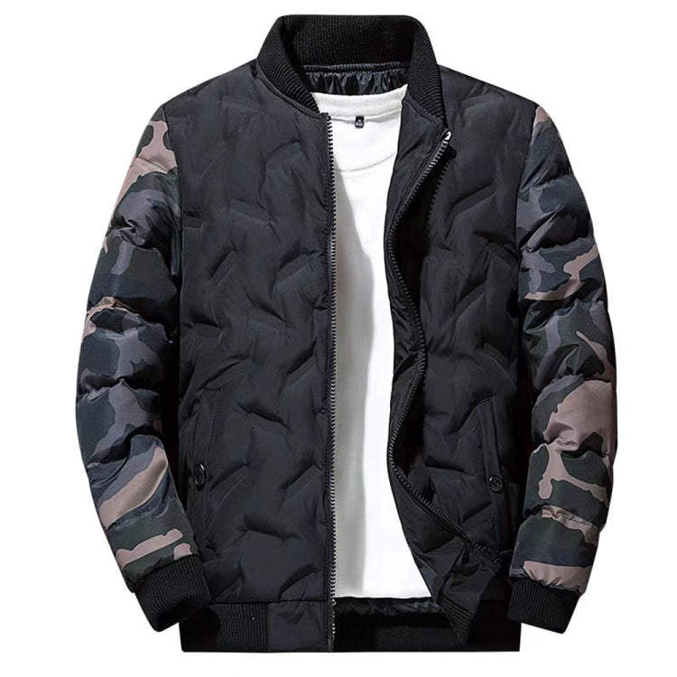 Men Jacket Winter Down Cotton Jacket Camouflage Baseball Jacket, Size: L(Grey) - Cardigan by PMC Jewellery | Online Shopping South Africa | PMC Jewellery