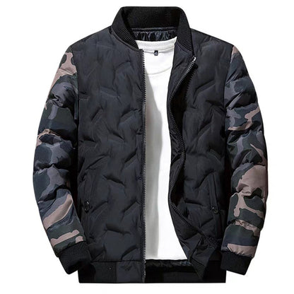 Men Jacket Winter Down Cotton Jacket Camouflage Baseball Jacket, Size: 5XL(Grey) - Cardigan by PMC Jewellery | Online Shopping South Africa | PMC Jewellery