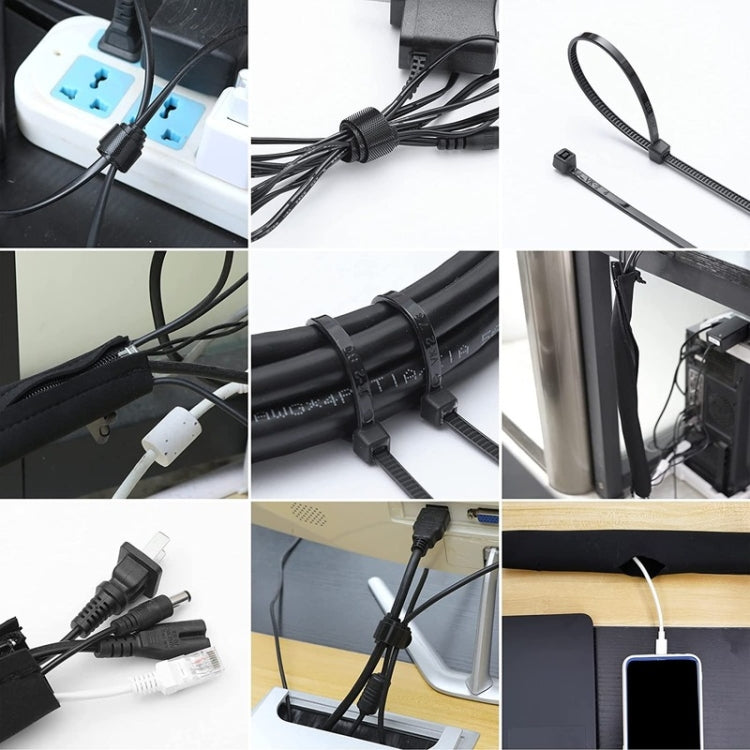 4pcs Zipper Ties Cord Management Organizer Kit Cable Sleeve With Zipper Cable Clip - Cable Organizer by PMC TechLife | Online Shopping South Africa | PMC TechLife | Buy Now Pay Later Mobicred