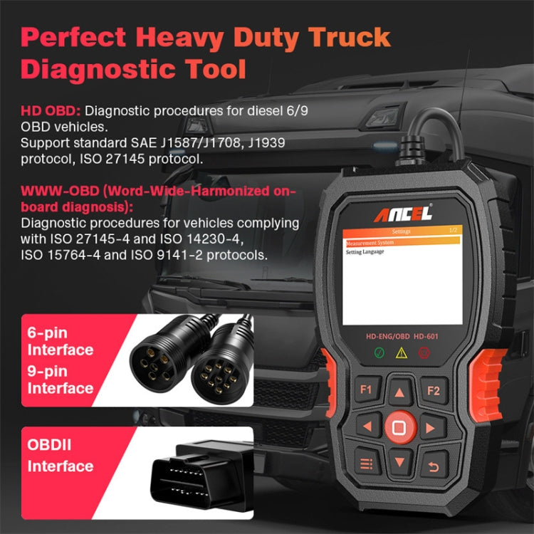 ANCEL HD601 24V Diesel Engine Detector Heavy Truck Diagnostic Scanner - Electronic Test by ANCEL | Online Shopping South Africa | PMC Jewellery