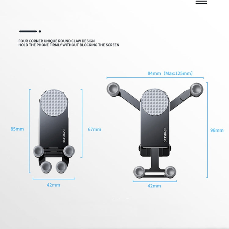 Oatsbasf Car Gravity Phone Holder For 4.7-6.9 Inch Phone,Spec: Air Outlet Type Black - Car Holders by Oatsbasf | Online Shopping South Africa | PMC Jewellery