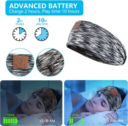 Bluetooth Wireless Headband Quick Drying Sleeping Headphones with HD Speakers(Stripe Black) - Eye Masks by PMC Jewellery | Online Shopping South Africa | PMC Jewellery