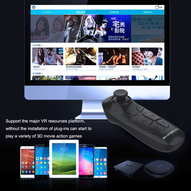 VR SHINECON SC-B03 VR Game Wireless Bluetooth Remote Control Handle Selfie Stick RC Video Playback(Black) - Controller Gamepad by PMC TechLife | Online Shopping South Africa | PMC TechLife