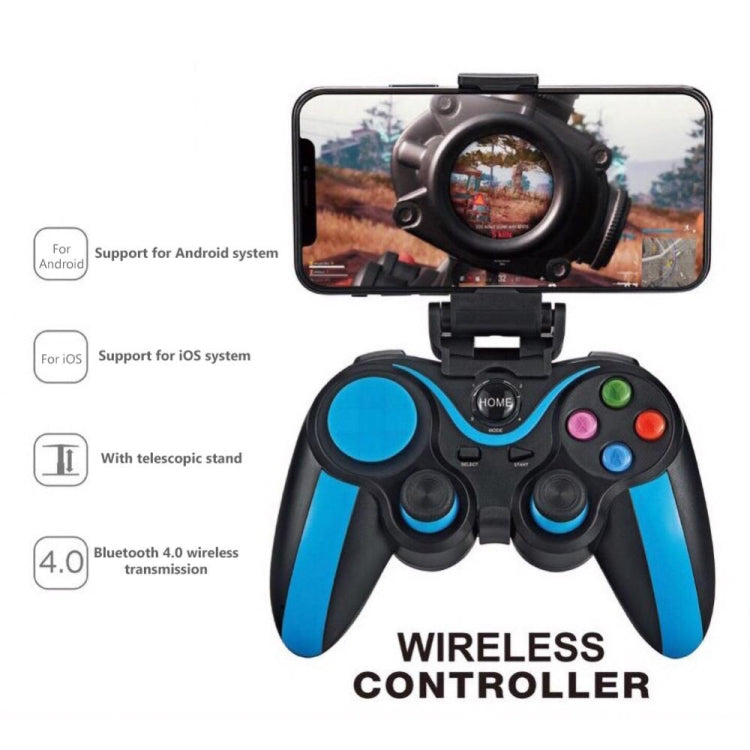 VR SHINECON S9 For Android/iOS Phones Wireless Bluetooth Direct Play Game Handle With Holder(Blue Black) - Gamepads by VR SHINECON | Online Shopping South Africa | PMC Jewellery