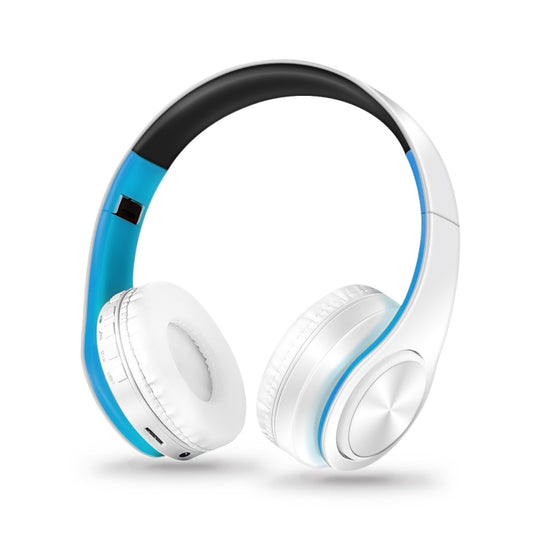 LPT660 Bluetooth Wireless Headset HIFI Stereo Sports Headphones(White+Blue) - Headset & Headphone by PMC Jewellery | Online Shopping South Africa | PMC Jewellery