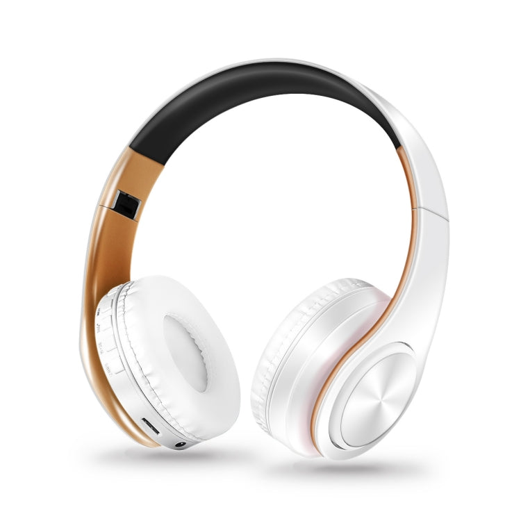 LPT660 Bluetooth Wireless Headset HIFI Stereo Sports Headphones(White+Gold) - Headset & Headphone by PMC TechLife | Online Shopping South Africa | PMC TechLife